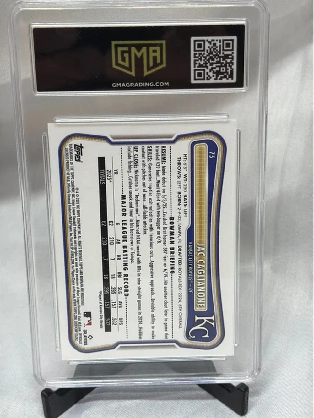 Jac Caglianone Bowman rookie card